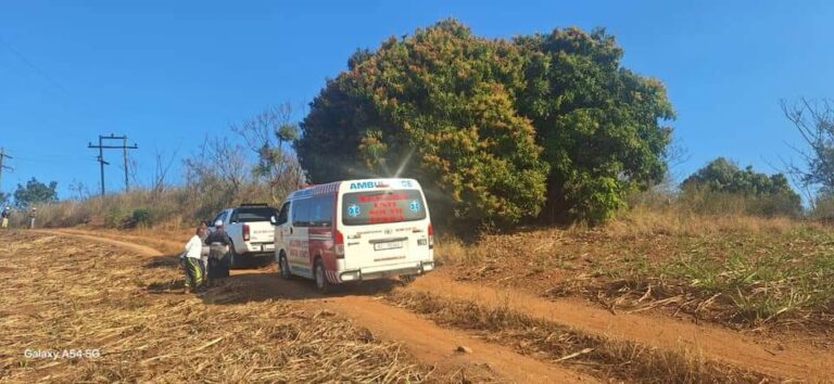 Kutholwe isidumbu sowesilisa silenga esihlahleni e-Emona, KwaZulu-Natal